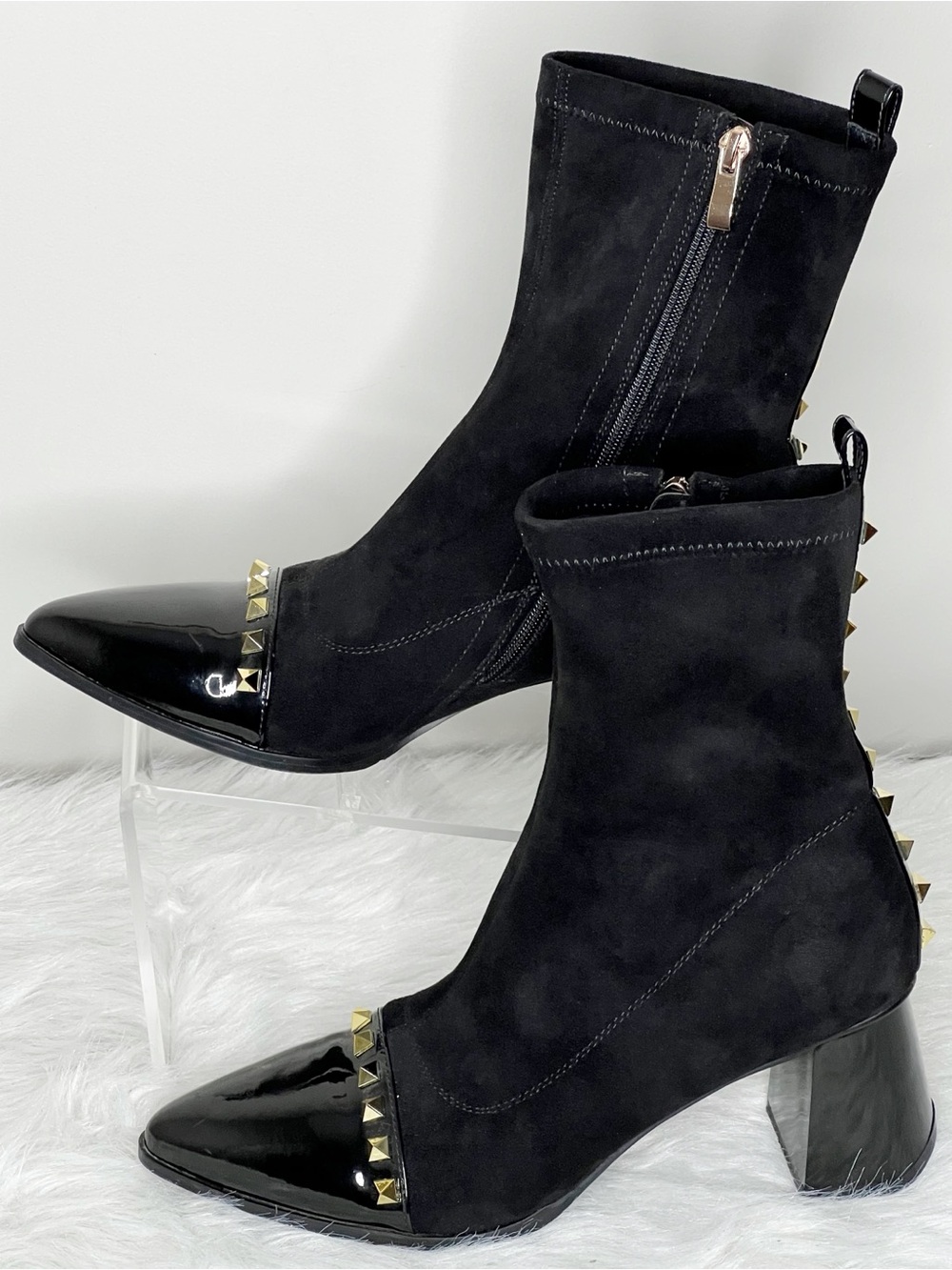 Azure Belindacee Black Suede Booties Size 40/9